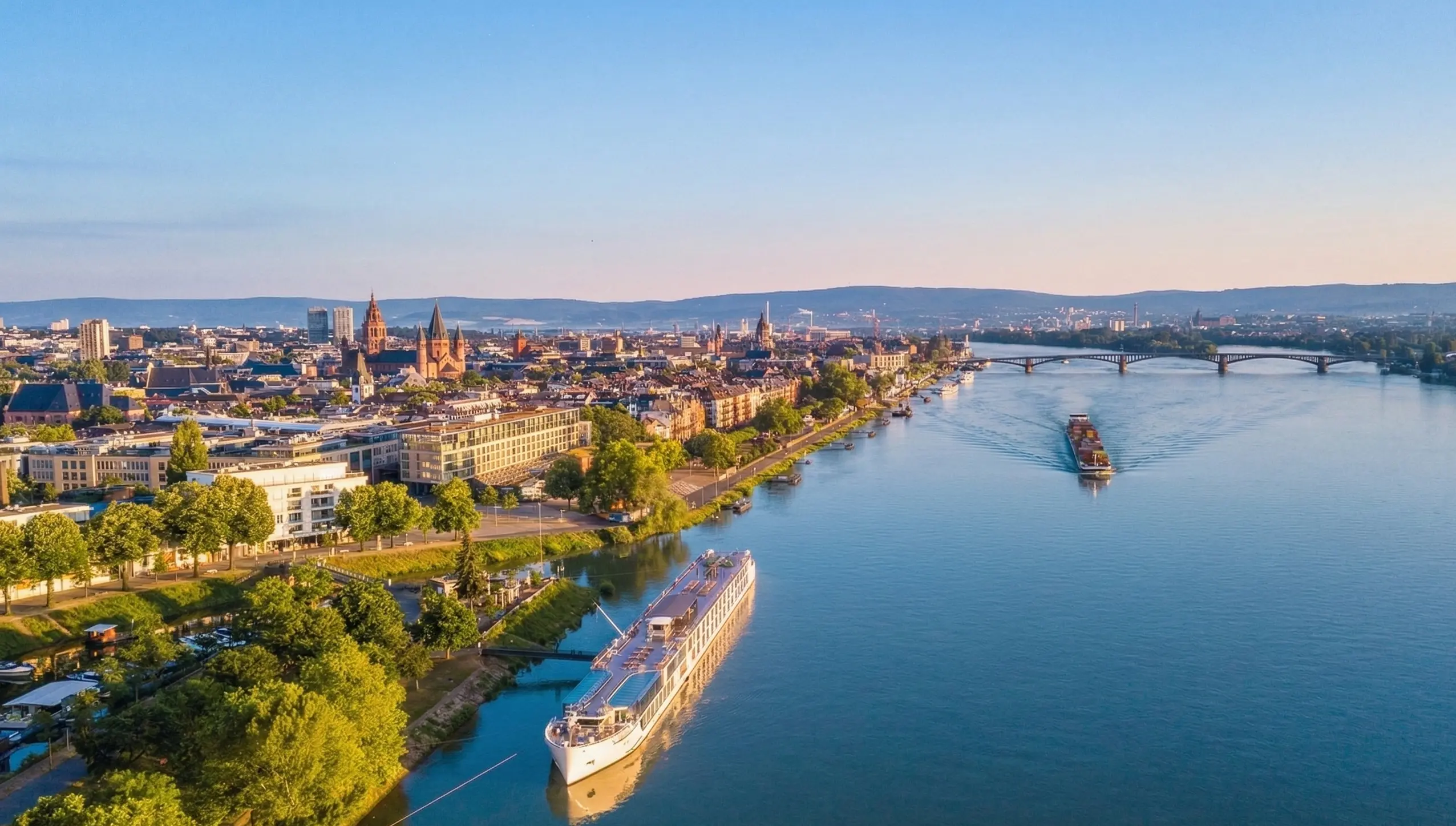 Mainz Panorama am Rhein